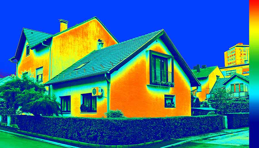 Thermal image of a home