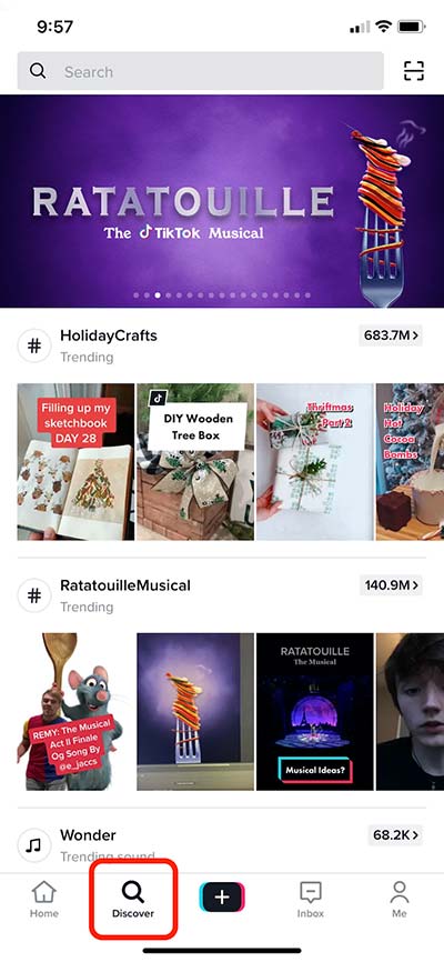 discover page