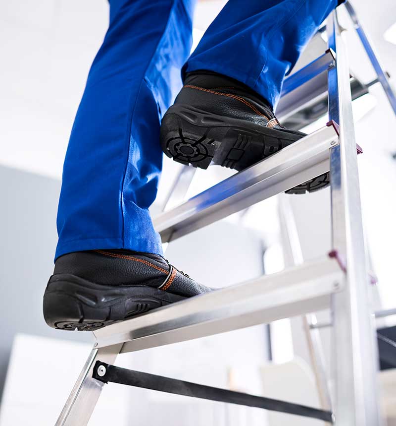inspector on ladder
